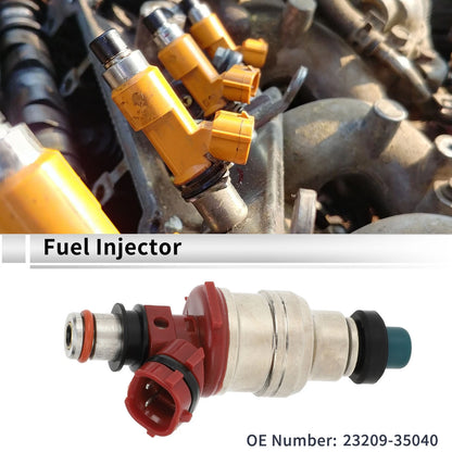 Fuel Injector 1 Pc for Toyota 4Runner SR5 Silver Tone Red
