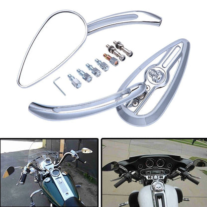 Chrome Skull Rear View Mirrors for Harley V Rod Night Rod Sportster