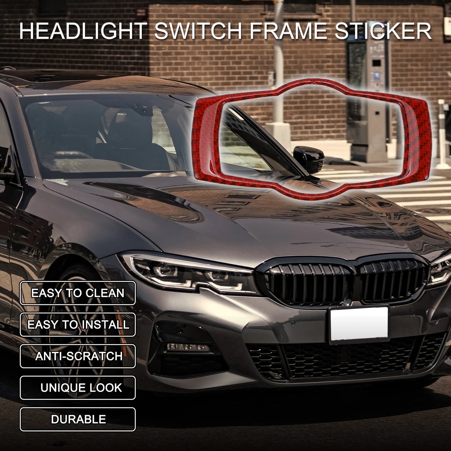 Headlight Switch Frame Sticker for BMW 3 Series E90 E92 E93 (2005-2012)