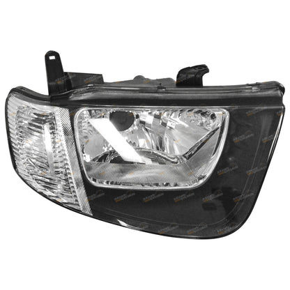 LH+RH Headlights Pair W/Clear Flasher for Mitsubishi Triton ML GL GLX Ute (2006-2009)