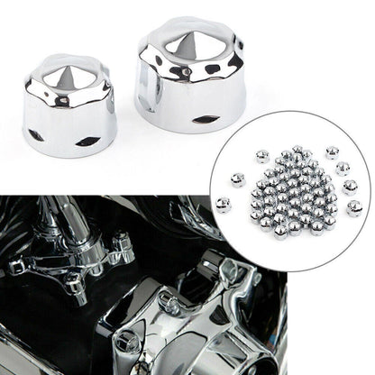 Chrome Engine Bolt Cap Set for Harley Road King Electra Glide (1999-2016)