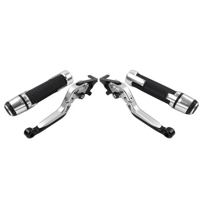 Silver Extendable Brake Clutch Levers & Handlebar Grips for BMW R1200GS (2004-2012)