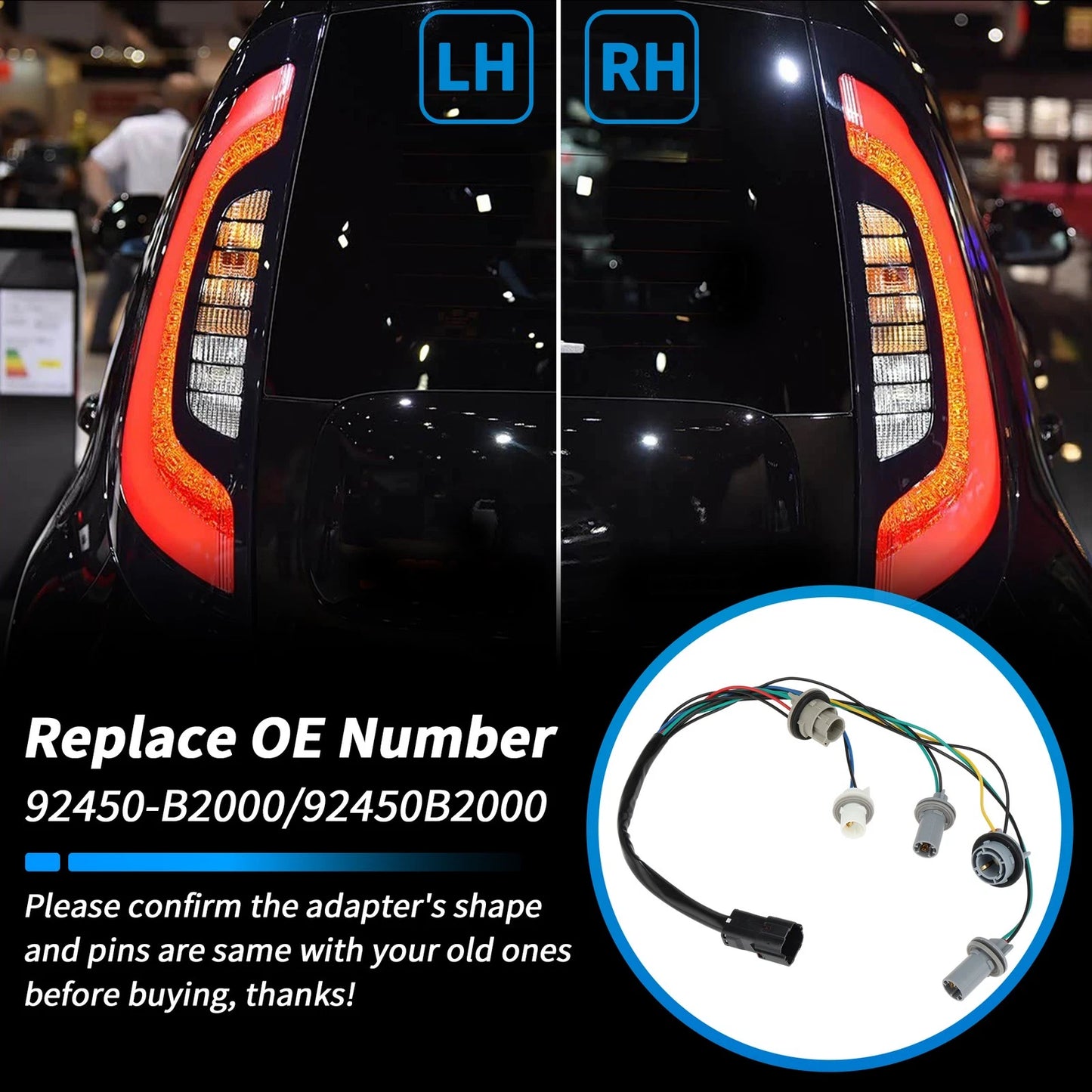 Taillight Bulb Socket Wiring Harness for Kia Soul (2014-2019)