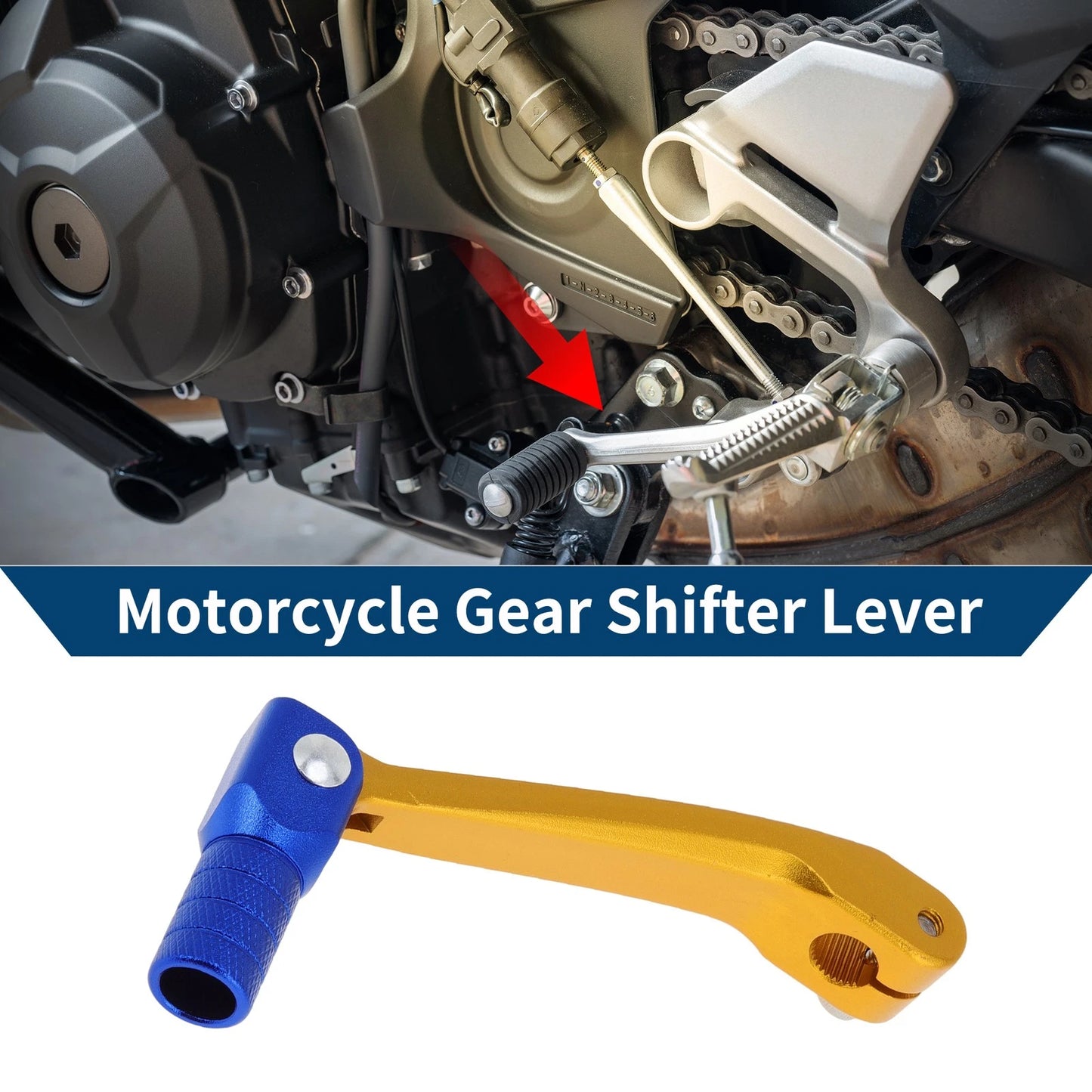 Gold Tone Blue Folding Gear Shifter Lever for Honda CRF150F (2003–2017)