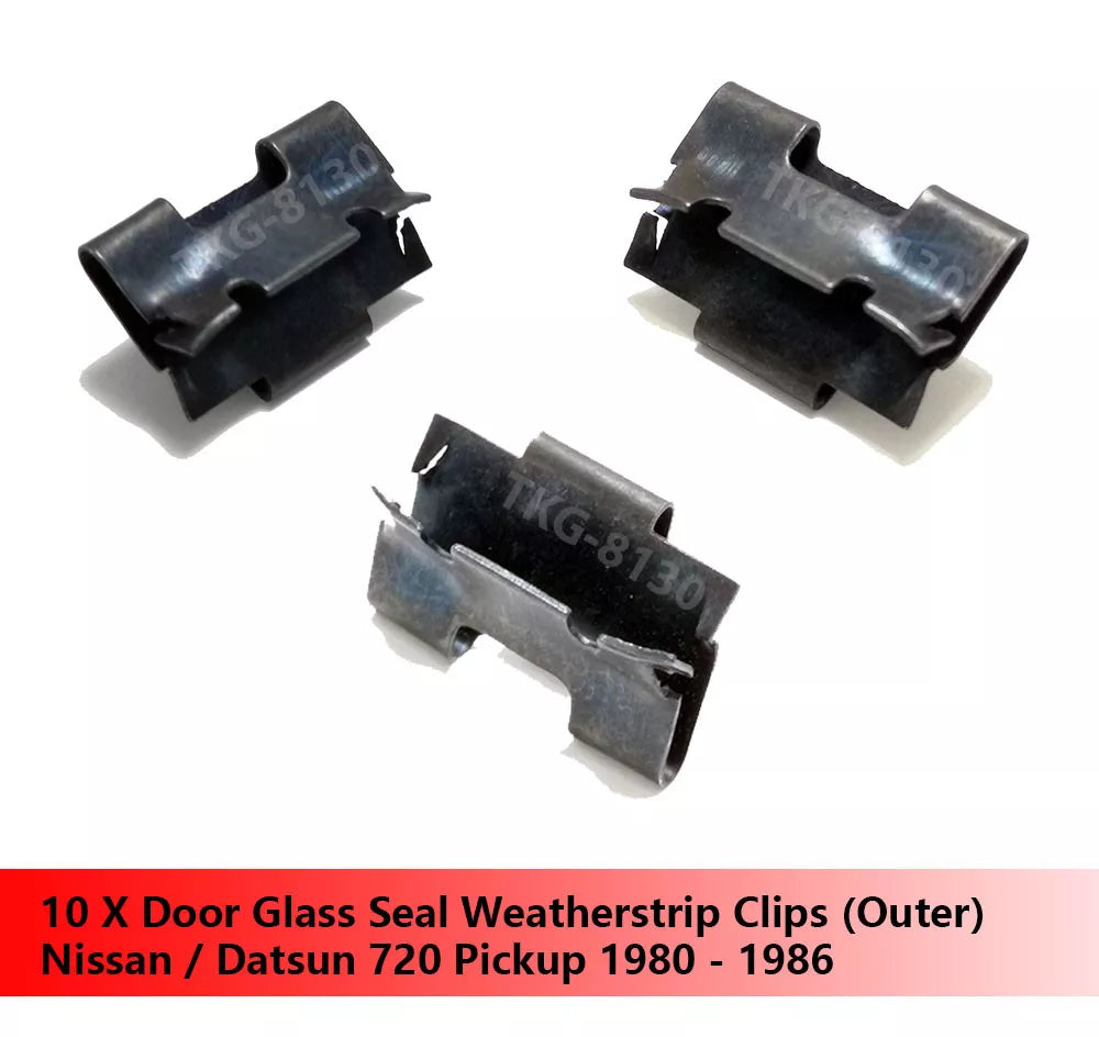 10 x Door Glass Seal Clips for Nissan Datsun 720 (1980-1986)