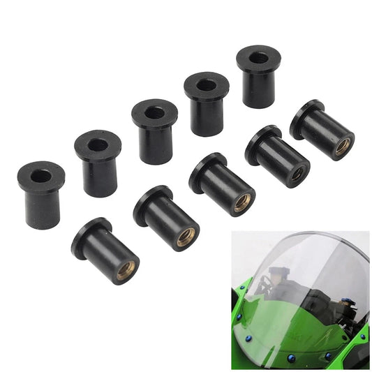 10PCS M5 Windshield Rubber Nuts for Motorcycle Fairing Vibration Dampers