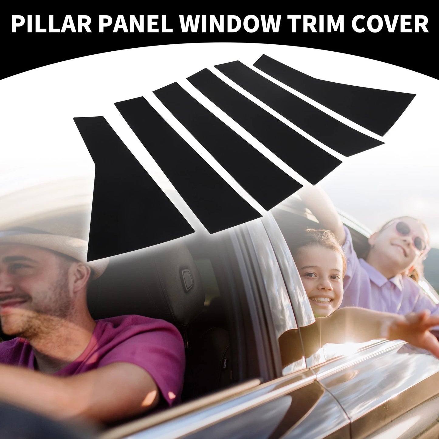 6pcs Window Trim Covers for Honda CR-V (2017-2022) Black