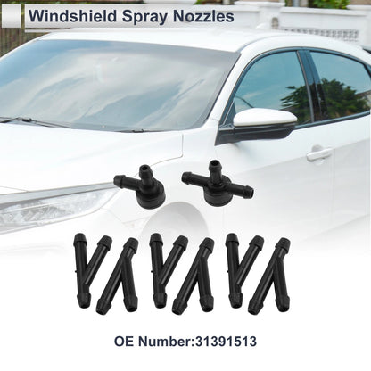 Windshield Washer Nozzle & 6 Hose Connectors for Volvo C30 (2007-2013)