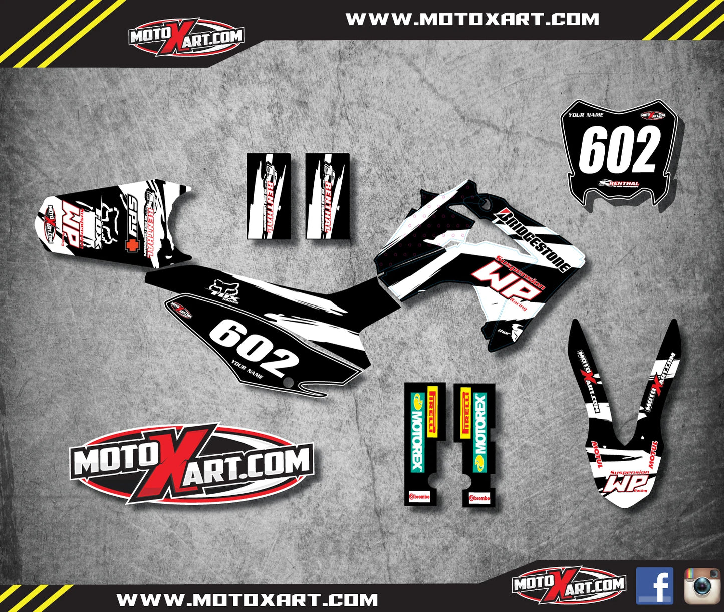 Full Custom Graphic Kit for Honda CRF 125 (2013-2016) SAFA Style Decals