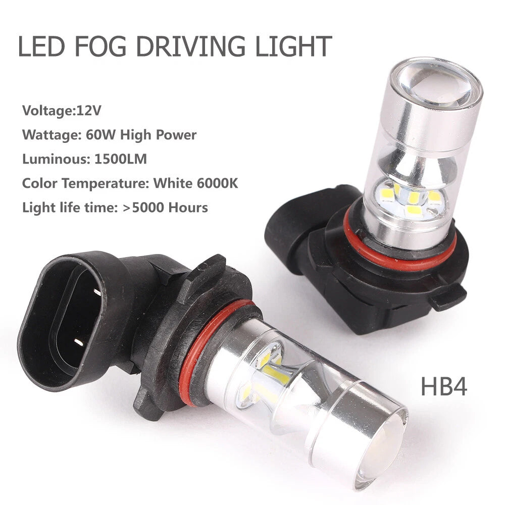 60W HB4/9006 DRL LED Fog Light Bulbs for Car