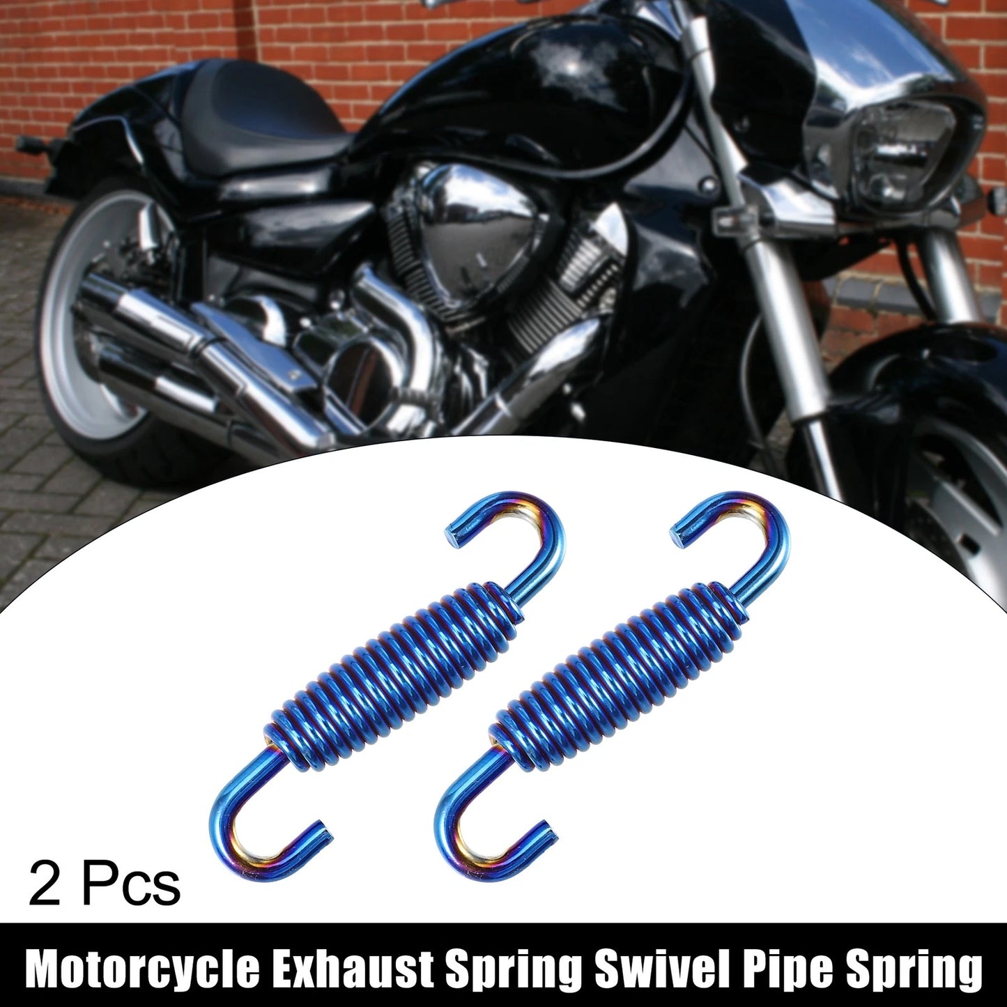 Exhaust Pipe Spring / 2pcs / Stainless Steel Blue 55mm for Motorcycle