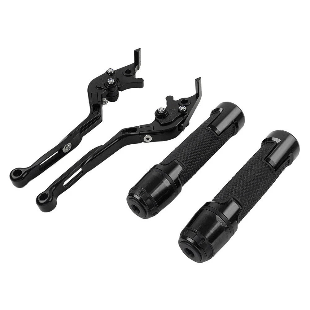 Black Extendable Brake Clutch Lever Grip Set for Honda CB1100 CB1300 (2013-2023)