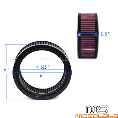 Blue Round Air Filter for Harley Dyna Fat Bob Low Rider Iron 883/1200 (2006-2023)