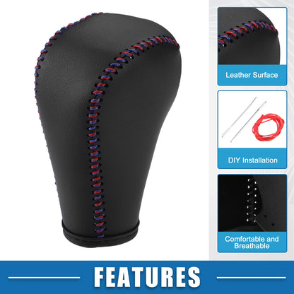 Gear Shifting Knob Cover for BMW 328i Faux Leather Black Red Blue (2007-2013)