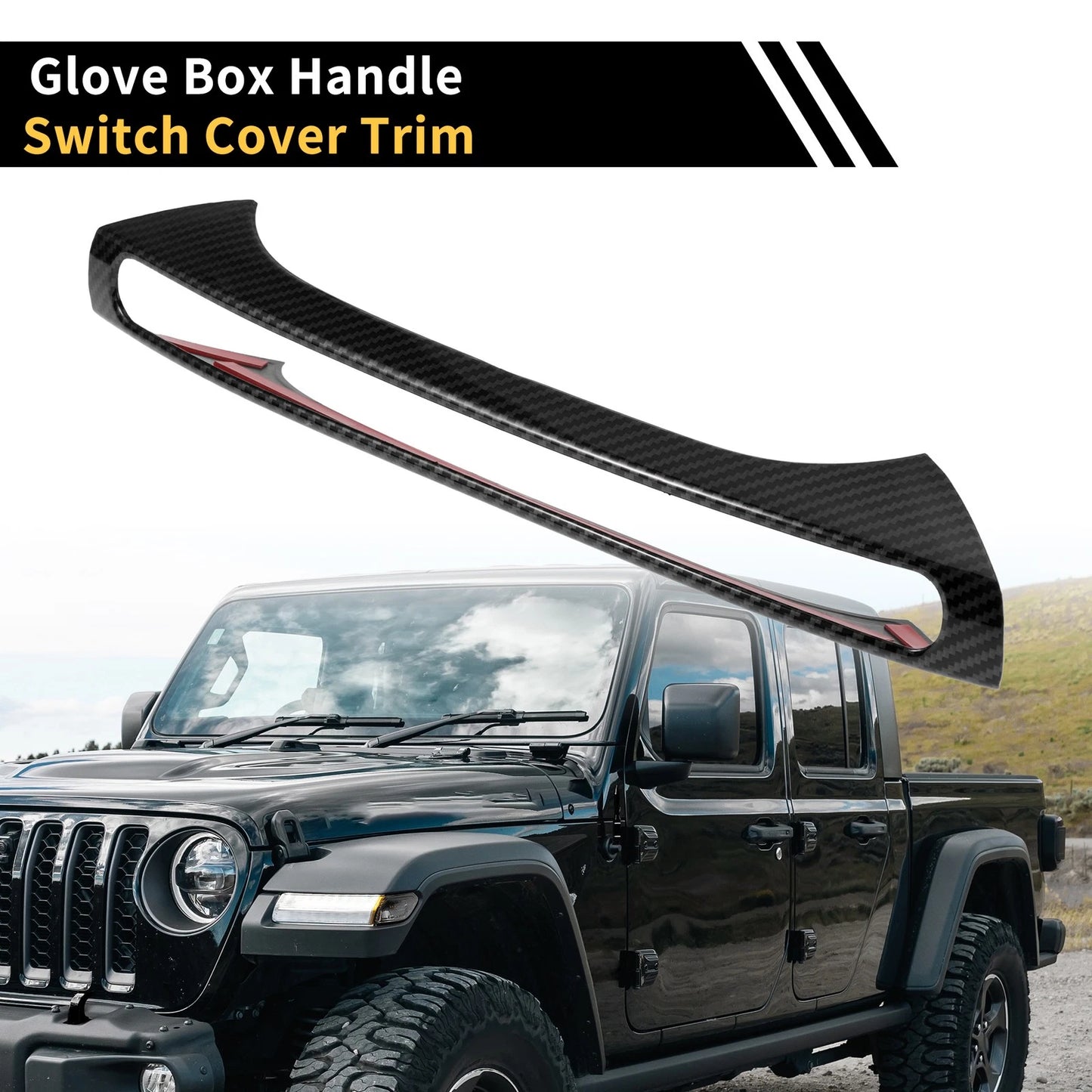 Glove Box Handle Switch Cover Trim for Jeep Wrangler JK 2 Door (2007-2018)