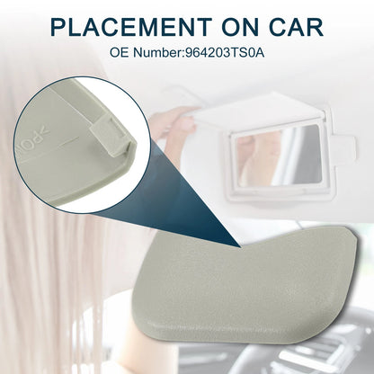 Makeup Mirror Cover Sun Visor Clip for Nissan Grey