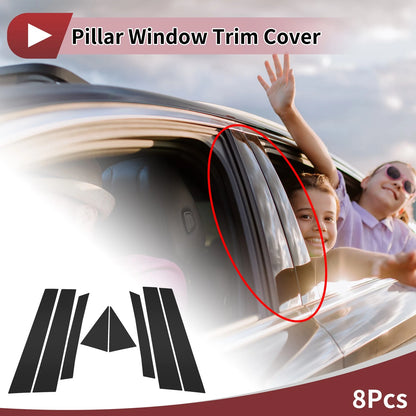 8 Pcs Car Door Pillar Window Trim for Mazda CX-7 (2007-2012) Black