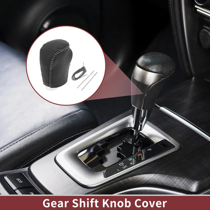 Car Gear Shift Knob Cover for Nissan Rogue Sport (2017-2022) Black Grey