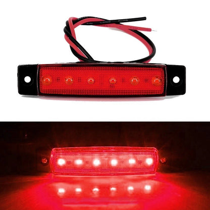 2 x 6LED Red Sealed Turn Brake Stop Tail Light Lamp for Truck Trailer RV Boat