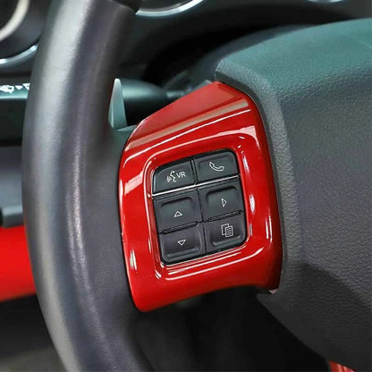 Red ABS Steering Wheel Cover Trim for Dodge Challenger (2009-2014)