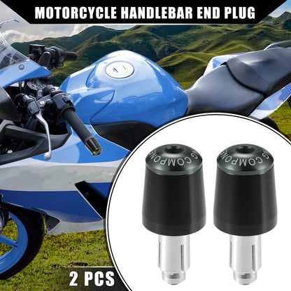 2 x Handlebar End Plug 7/8 in 22mm for Honda Black Titanium Tone