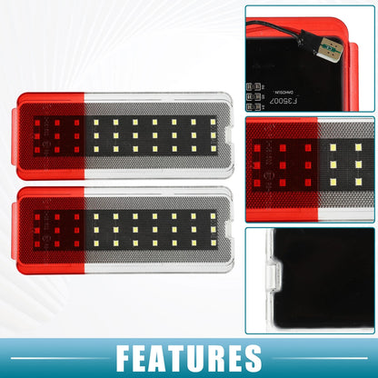 LED Door Light Reflector for Ford (F-150, F-250, F-350) 2 x White Red