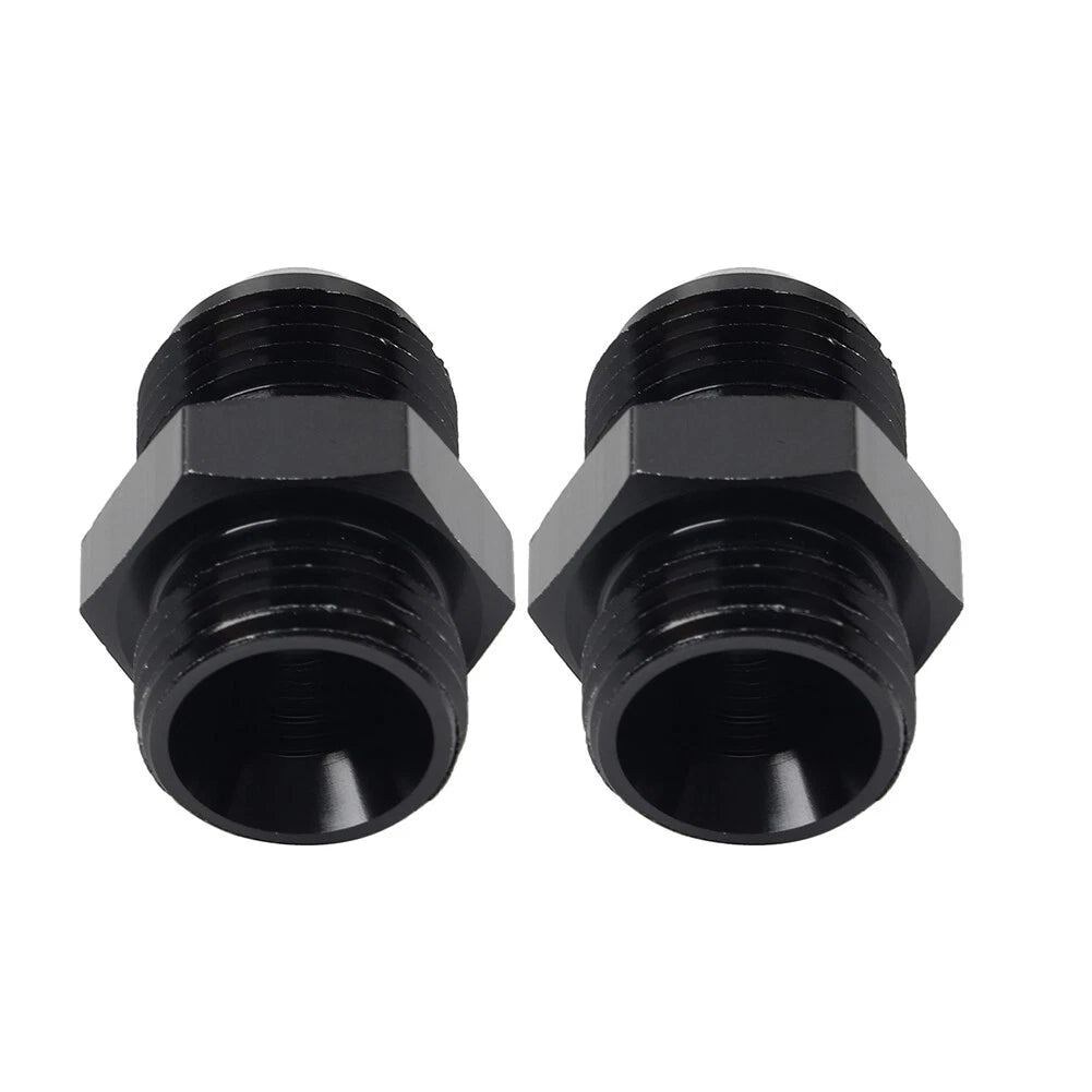 2 x Black Aluminum AN10 Flare to 10AN ORB Male Fitting Adapter for Make & Model