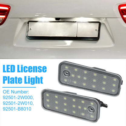 2 x White LED License Plate Lights for Hyundai Santa Fe (2013-2016)