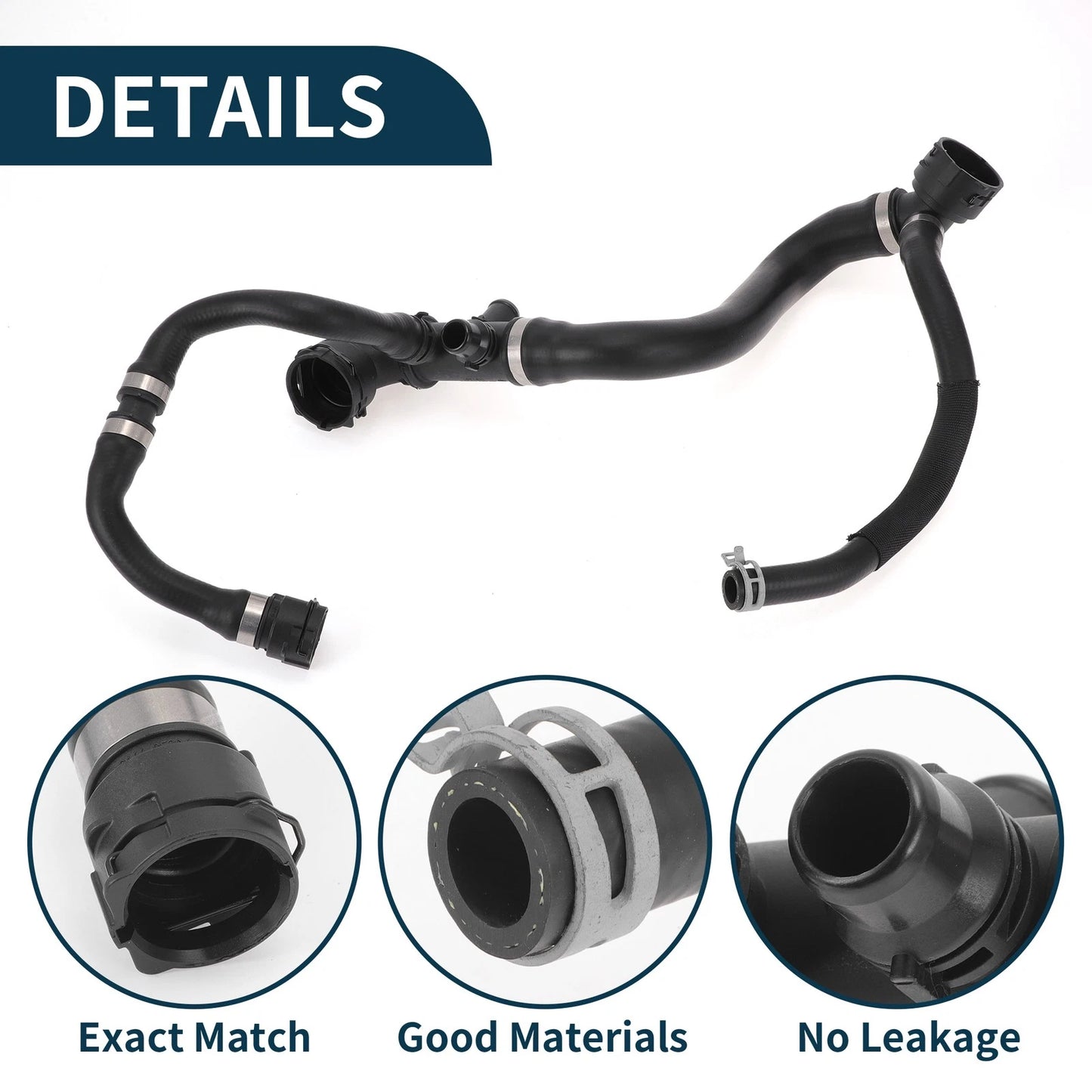Radiator Hose Warm Air Pipe for Volvo XC60 (2015-2017) - Rubber Black 1 Pc