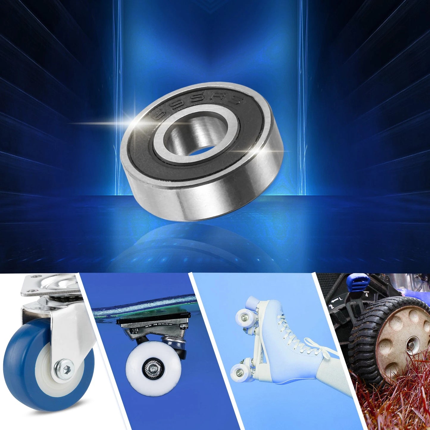 10 Pcs 5x13x4mm Double Rubber Shield Auto Deep Groove Ball Bearings for Auto