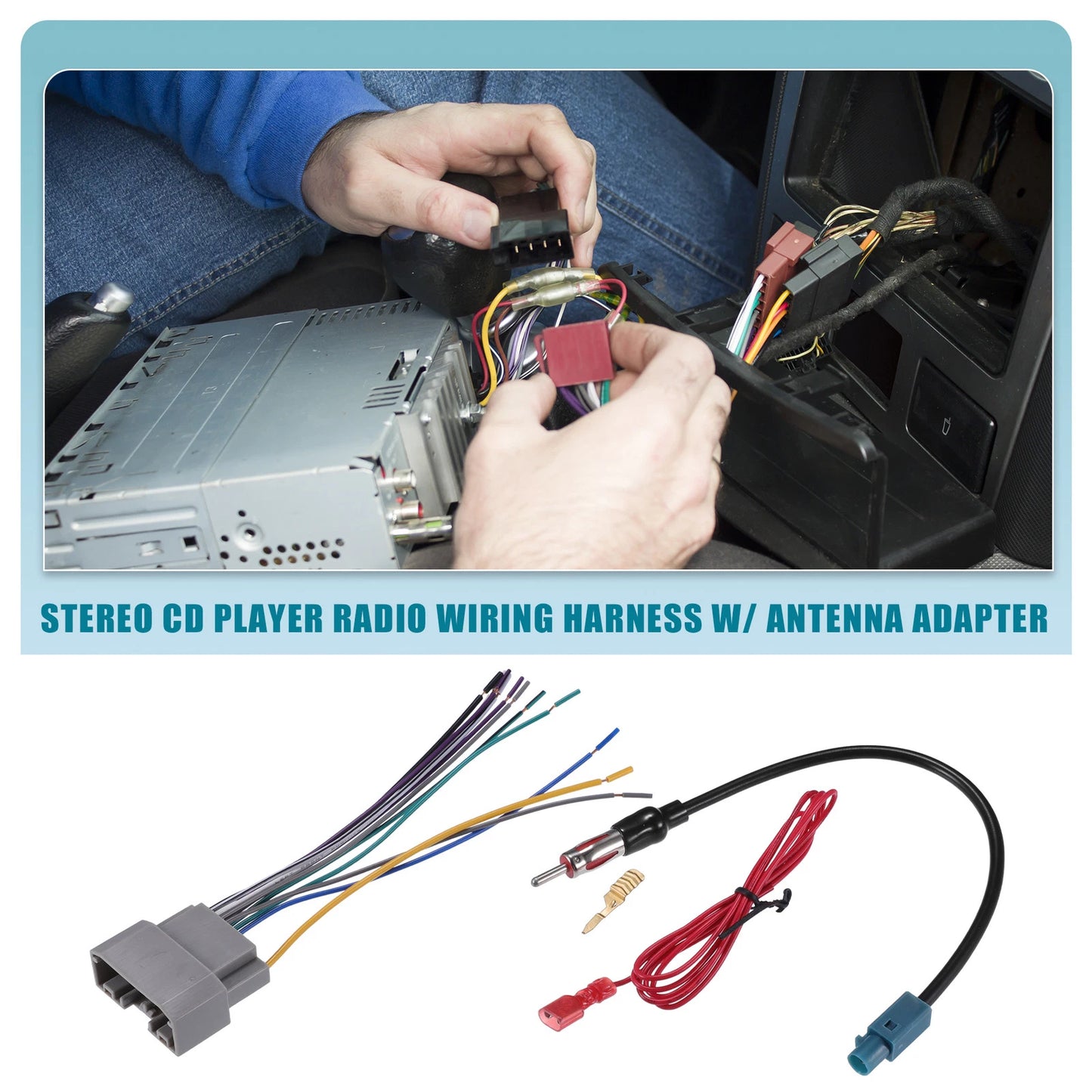 Stereo CD Player Radio Wiring Harness & Antenna Adapter Set for Chrysler (2007-2011)