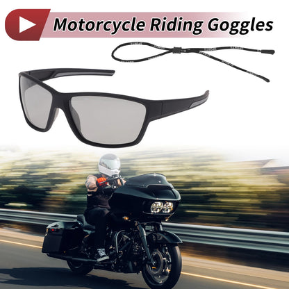 Set Motorcycle Riding Goggles Light Gray Lens Black Frame PC for Motorcycle