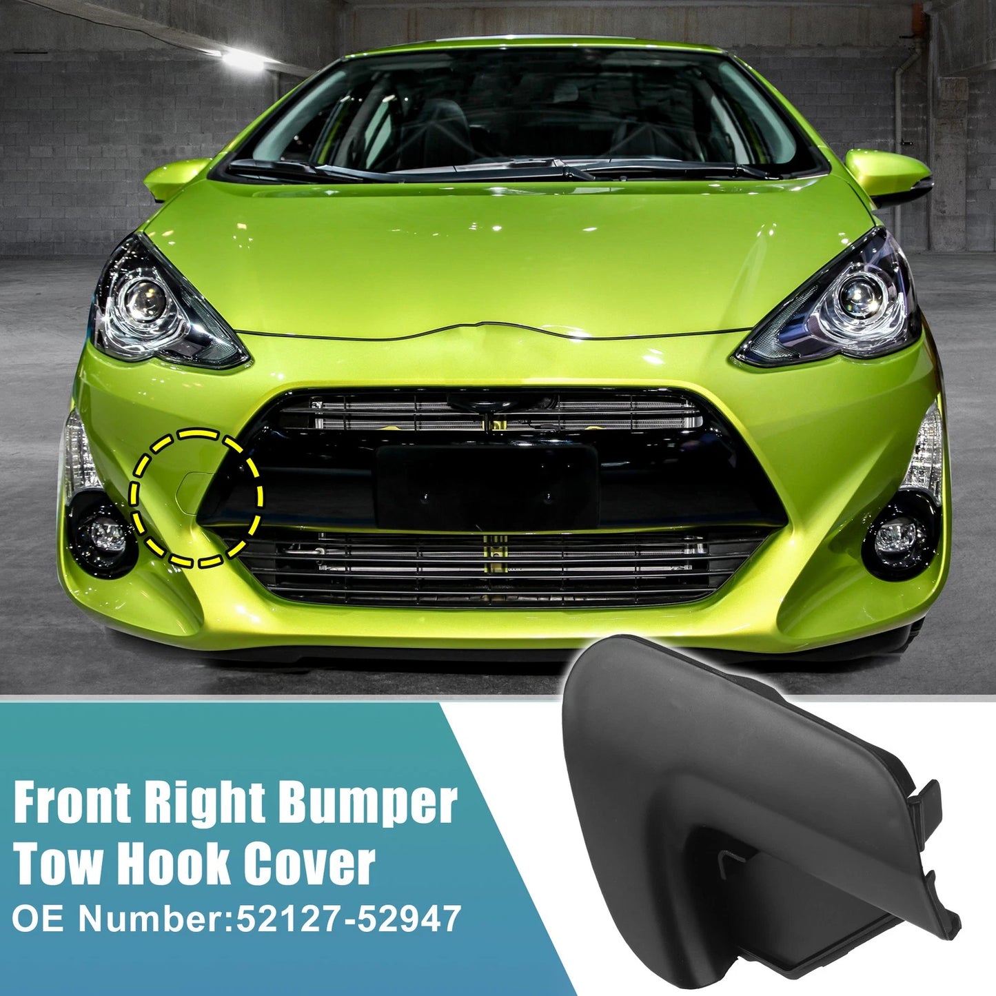 Front Right Bumper Tow Hook Cover for Toyota Prius C (2012-2019)