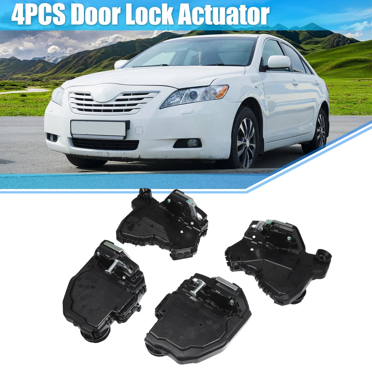 Power Door Lock Actuator Motor 4 Pcs for Toyota 4Runner Camry RAV4 iQ