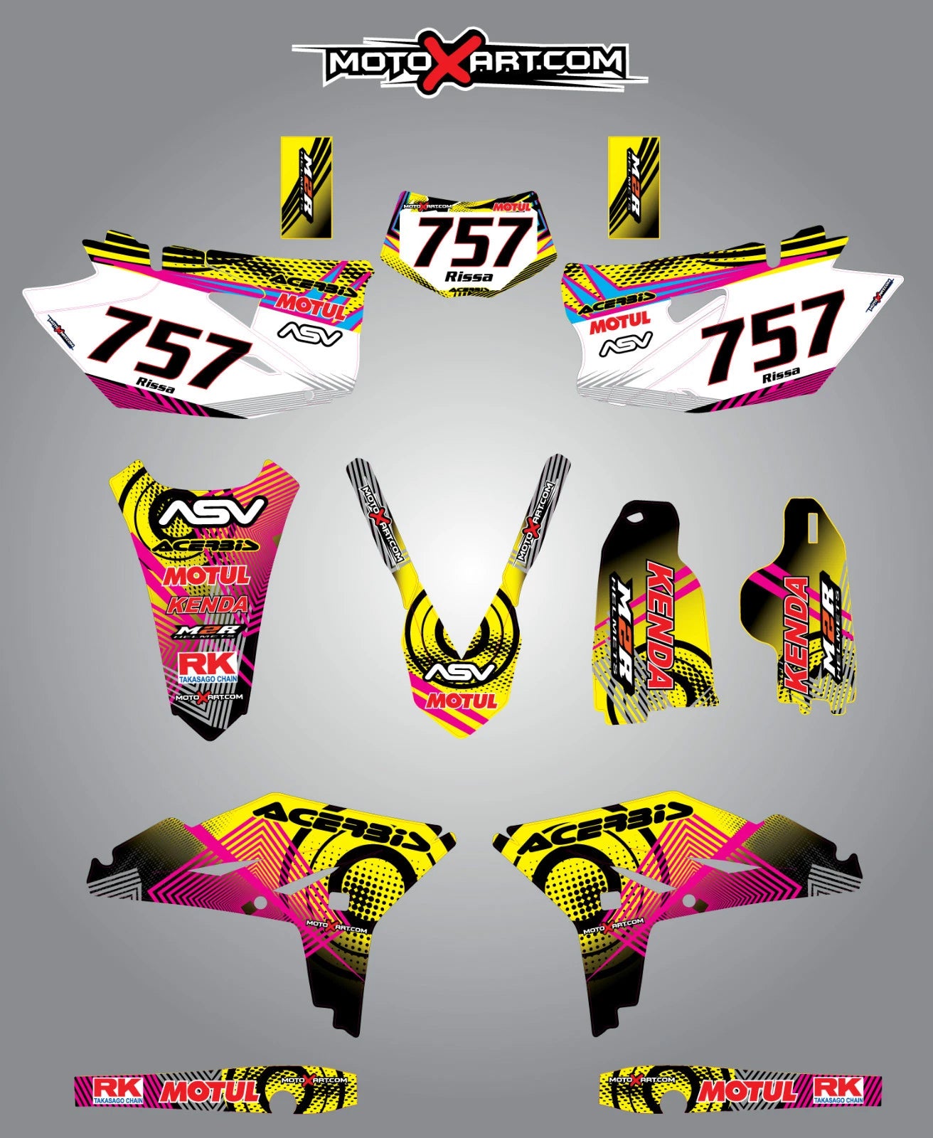 Custom Graphics Kit NEON STYLE for Yamaha WR 450 F (2012-2016)