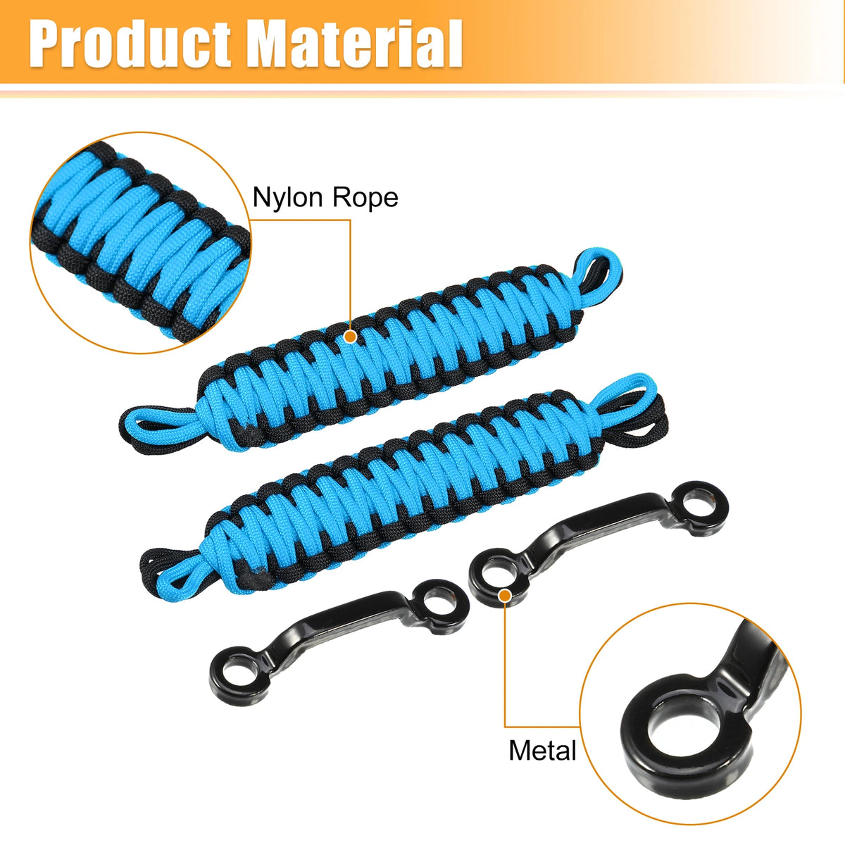 Car Door Limiting Straps  for Jeep Wrangler JK JL (2018-2023) Black Blue