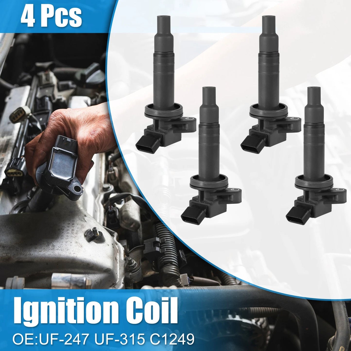 4pcs Ignition Coils for Toyota Corolla 1.8L (2000-2008)