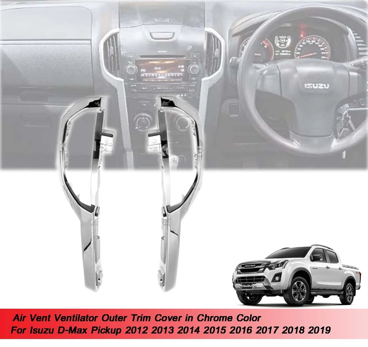 Chrome Air Vent Trim Cover for Isuzu D-Max (2012-2019)