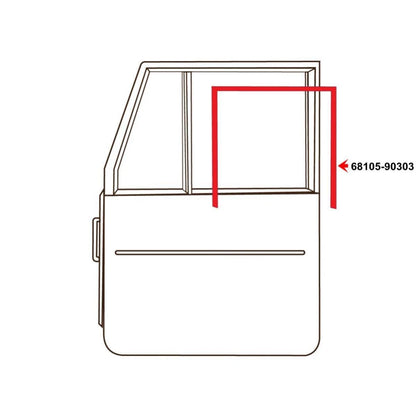 Glass Run Channel w Vent 1PC Fits Toyota Land Cruiser FJ40 BJ40 J45 1974-84 AD12