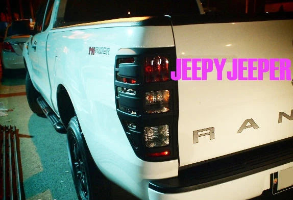 Matte Black Rear Tail Light Covers for Ford Ranger Wildtrak (2011-2022)