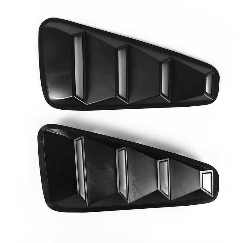 Black 1/4 Quarter Window Louvers Scoop Cover for Ford Mustang (2015-2018)