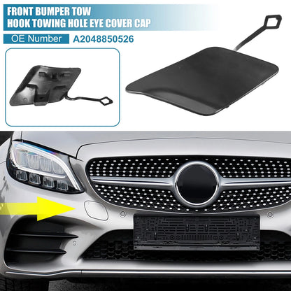 Front Bumper Tow Hook Cover for Mercedes-Benz C250 (2012-2014) Black