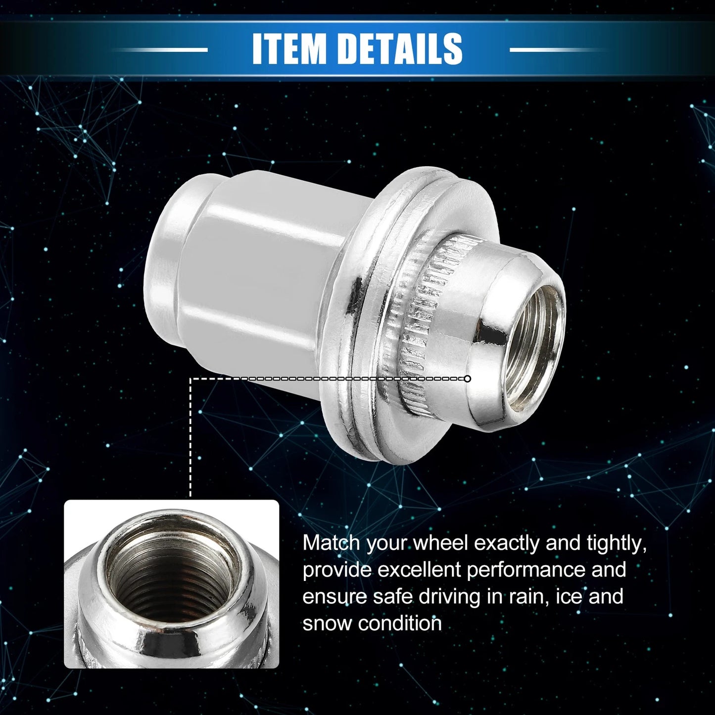 20cs Wheel Lug Nuts M14x1.5 for Toyota Tundra Sequoia