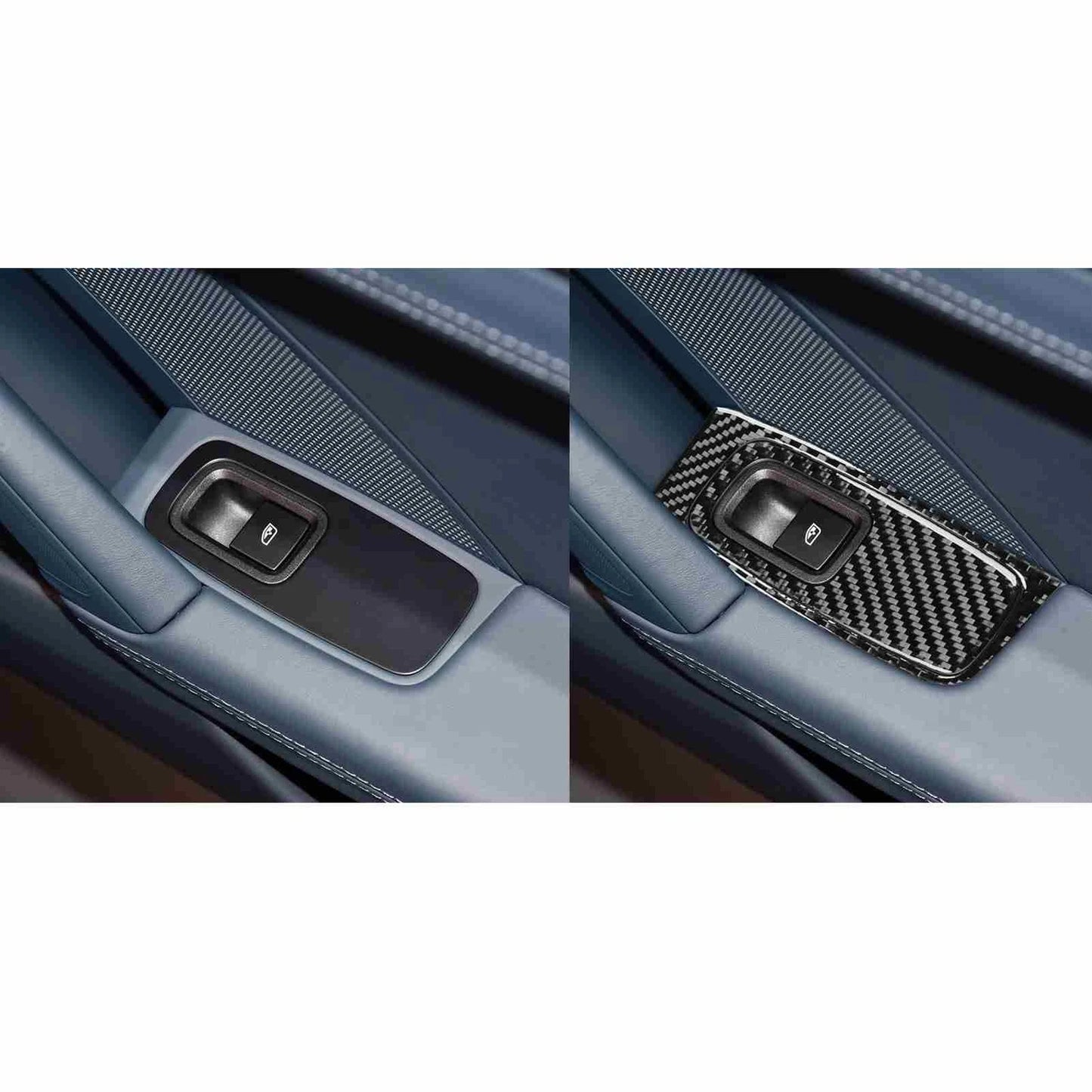 Soft Carbon Fiber Window Lift Switch Panel Trim for Porsche 911 992 2019-2023