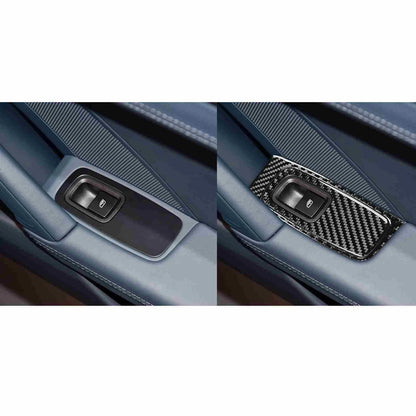 Soft Carbon Fiber Window Lift Switch Panel Trim for Porsche 911 992 2019-2023