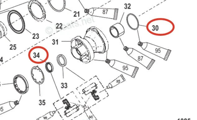 Lower Unit Oil Seal for Mercury Mariner 65-225 HP