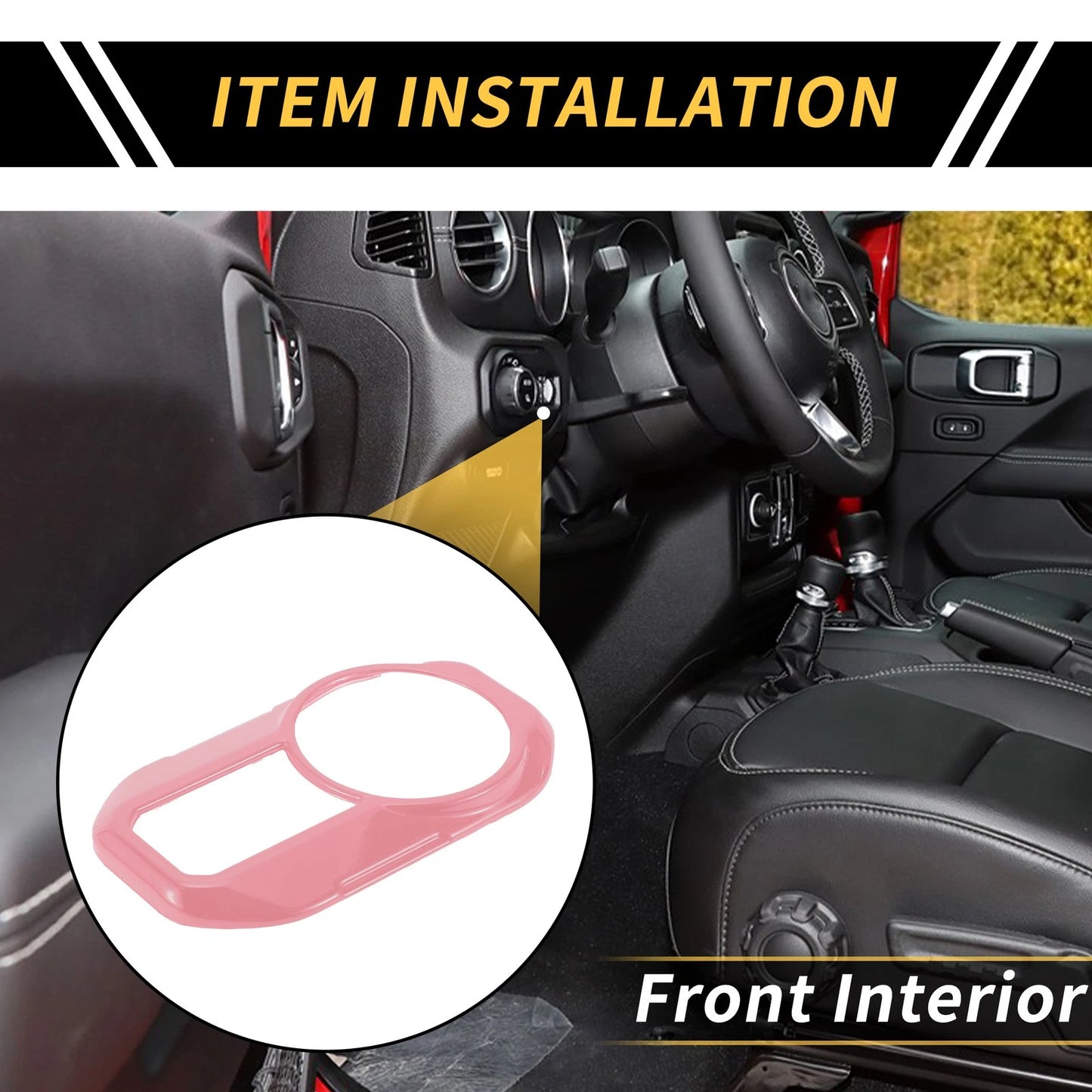 Headlight Button Panel Cover for Jeep Gladiator JT (2020-2024) - Pink 1 Pc