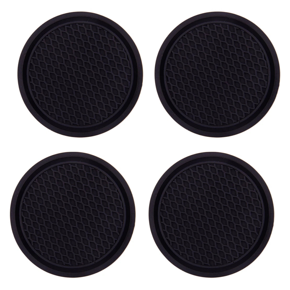 4PC Anti-Slip Car Cup Holder Coaster Mats for Universal Fit Accessories