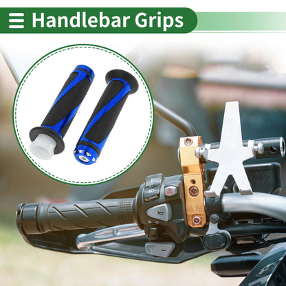 7/8" 22mm Motorcycle Hand Grips Cover Aluminum Alloy Rubber Blue for Make Model