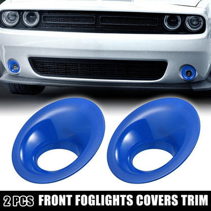 Car ABS Front Foglights Covers Trim for Dodge Challenger (2015-2020) Blue